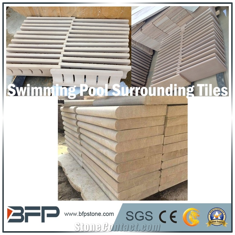 Beige Limestone for the Swimming Pool Coping/Swimming Surrounding
