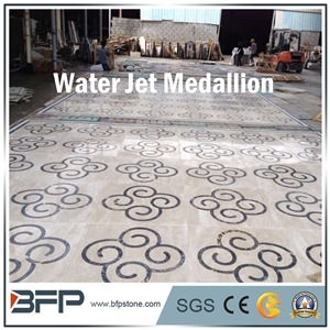 Beige Marble Medallion, Marble Water Jet Medallion or Water Jet Pattern, Floor Medallion, for Wall Tile and Floor Tile