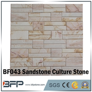 Bevel Culture Stone, Sandstone Ledge Stone, Sandstone Stacked Stone, Sandstone Cultured Stone for Wall Cladding