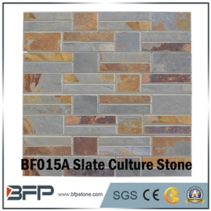 Bevel Slate Culture Stone, Slate Ledge Stone, Slate Stacked Stone, Split Face Cultured Stone for Wall Cladding