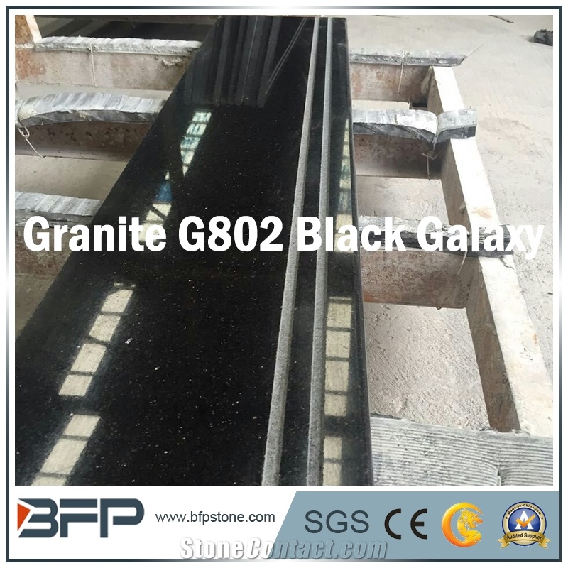 Black Granite Step & Riser & Tread for Staircase