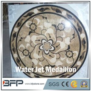 Brown Marble Medallion,Coffee Marble Medallion, Marble Water Jet Medallion or Water Jet Pattern, Floor Medallion, Rosettes Medallion for Wall Tile and Floor Tile