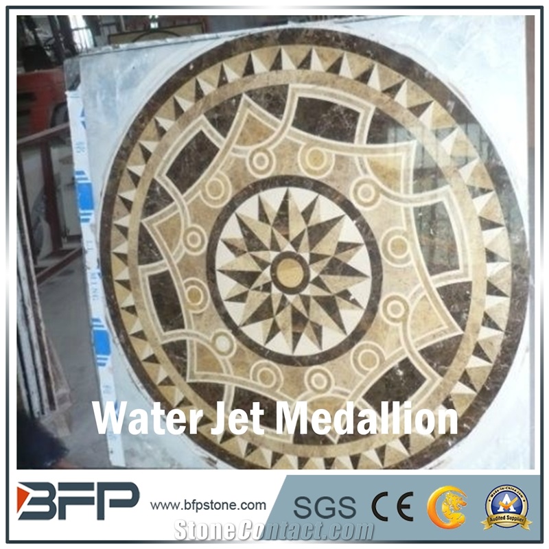 Brown Marble Medallion,Coffee Marble Medallion, Marble Water Jet Medallion or Water Jet Pattern, Floor Medallion, Rosettes Medallion for Wall Tile and Floor Tile