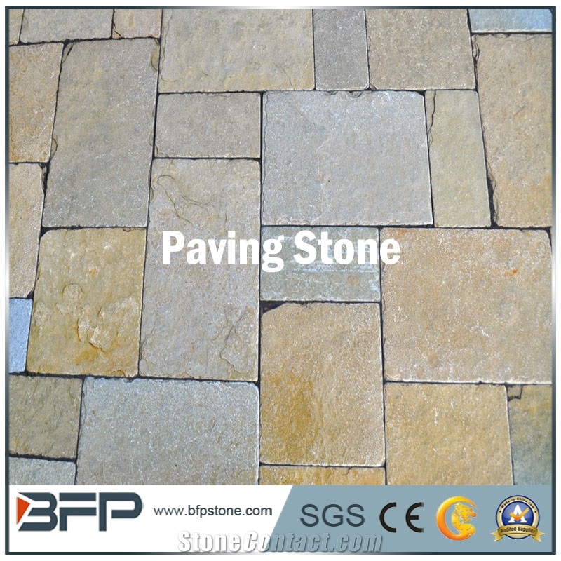 China Sandstone Paving Stone, Beige Sandstone Pavement, Terrace Floors, Walkway Pavers, Exterior Pattern
