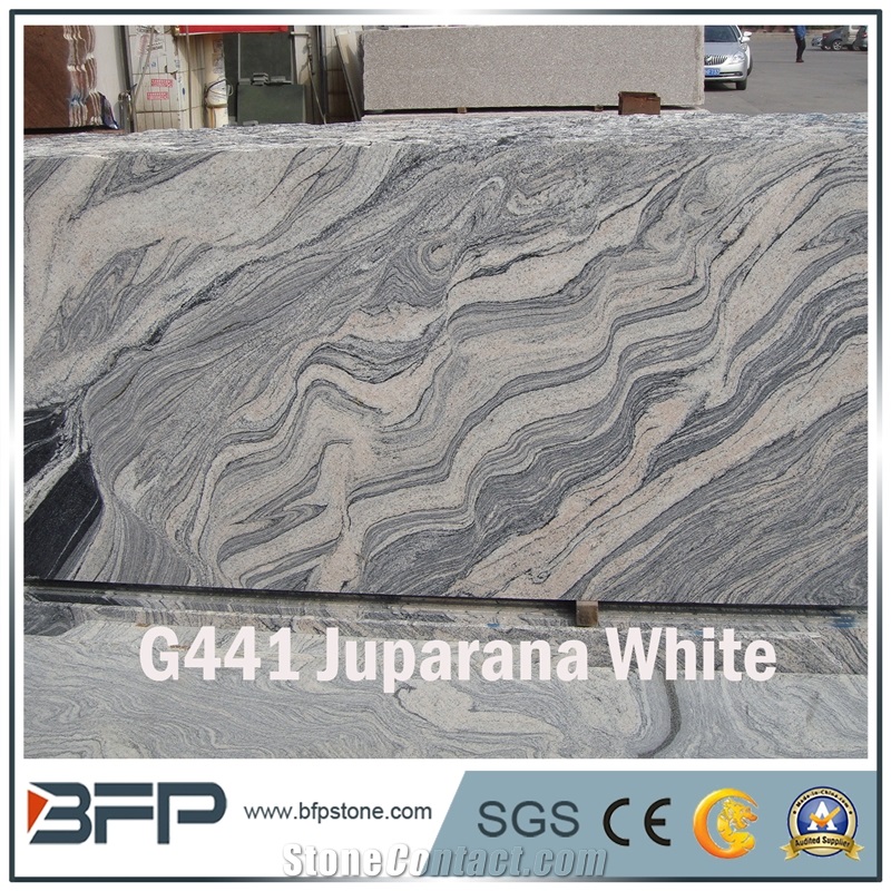 Chinese Juparana White Granite Slabs/Half Slabs for Kitchen Countertop, Tiles