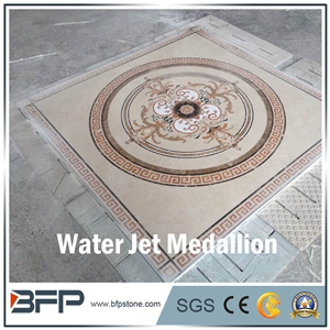 Floor Decoration Design, Marble Medallion, Marble Water Jet Medallion or Water Jet Pattern, Floor Medallion, Round Medallion, Square Medallion, Rosettes Medallion for Hotel and Commercial Building