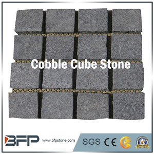 G602 Granite Cobble Stone, Cube Stone, Exterior Landscaping, Paving Stone, Pavements, Cobble Meshed Stone