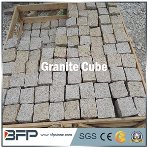 G654 Cobbles, Natural Split Cubes Stones for Paving, Black Granite Cube Stones