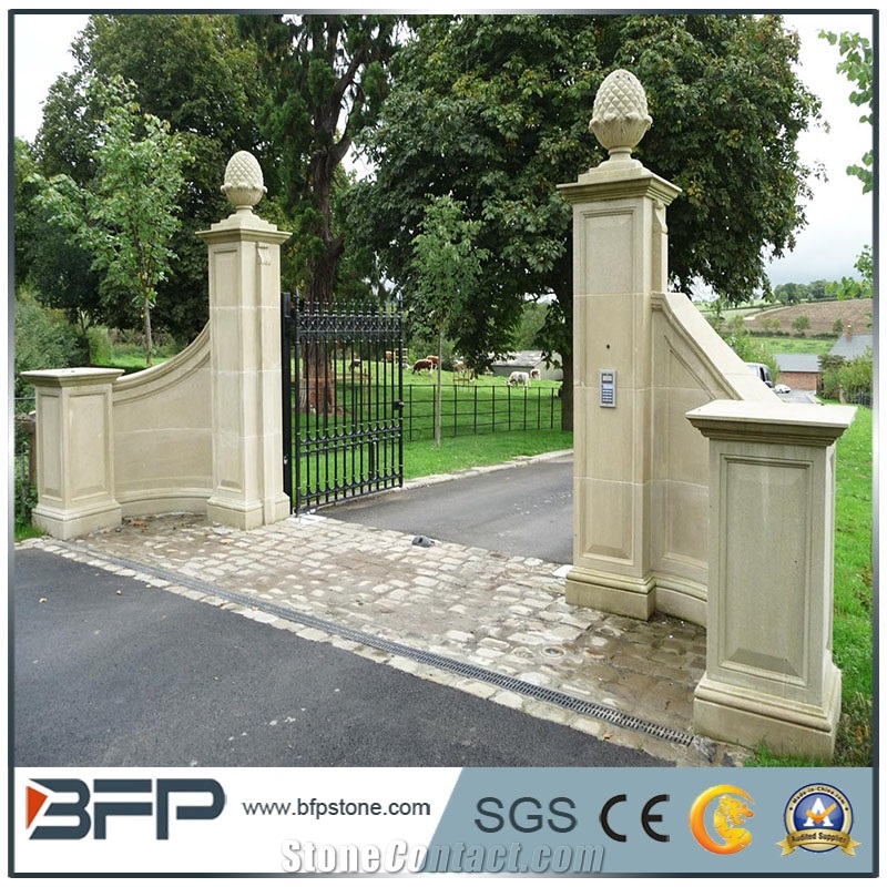 Granite Gate Pillar, Grey Granite Column, G603 Gate Post