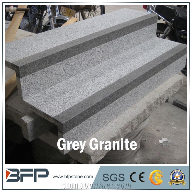 Grey Granite Step, Grey Granite Riser, Grey Granite Tread for Exterior Building