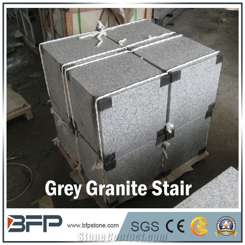 Grey Granite Step, Grey Granite Riser, Grey Granite Tread for Exterior Decoration