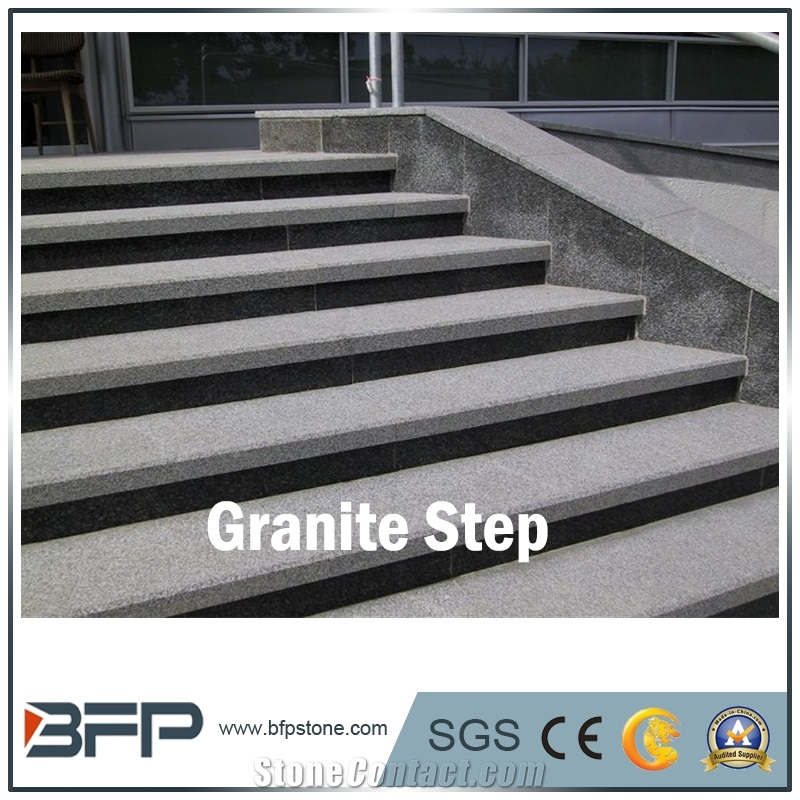 Grey Grantie Step & White Granite Riser for Staircase