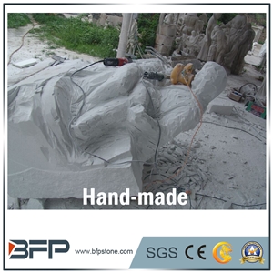 Handcarved Angel White Marble Sculpture, God Sculpture, Garden Sculpture, Landscape Sculpture