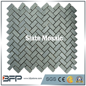 Herringbone Slate Mosaic, Aquare Slate, Hot Sell Slate Mosaic