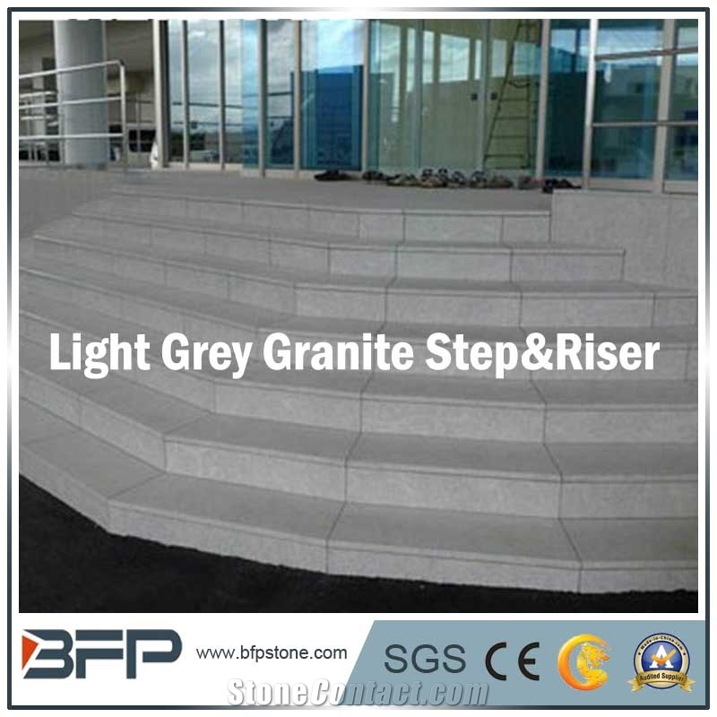 Light Grey Granite Step & Riser & Tread for Staircase