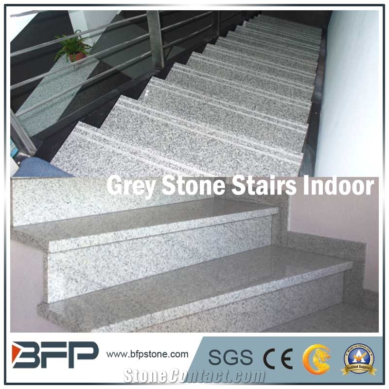 Light Grey Granite Step & Riser & Tread for Staircase