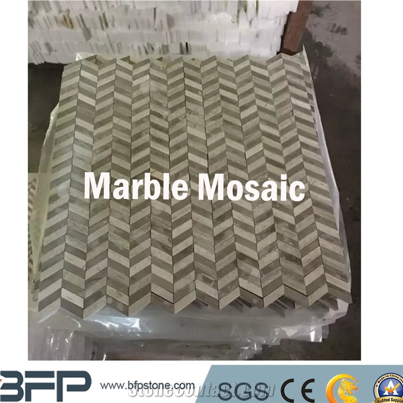 Marble Border, Herringbone Marble Mosaic, Lantern Shape Mosaic