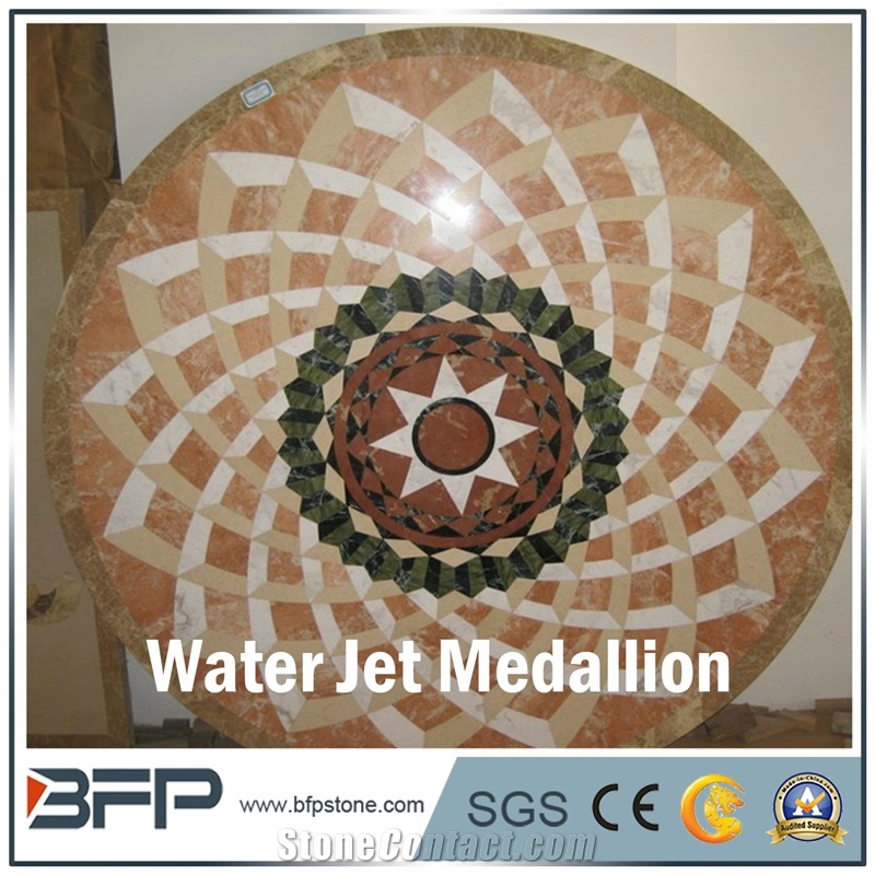 Marble Medallion, Marble Water Jet Medallion or Water Jet Pattern, Floor Medallion, Round Medallion, Rosettes Medallion for Wall Cladding in Hotel Hall