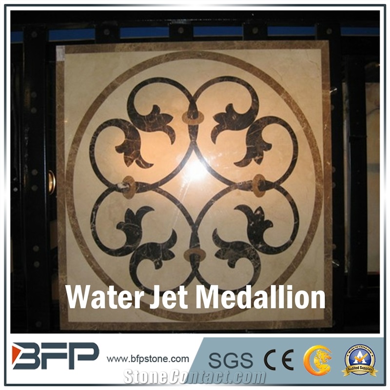 Marble Medallion, Marble Water Jet Medallion or Water Jet Pattern, Floor Medallion, Round Medallion, Rosettes Medallion in Lobby and Hall