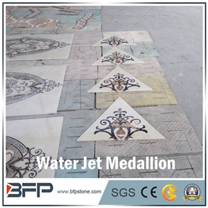 Marble Medallion, Marble Water Jet Medallion or Water Jet Pattern, Rosettes Medallion, Floor Medallion for Wall Decoration