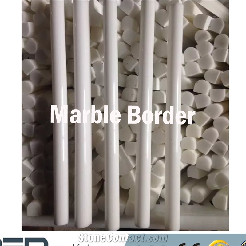 Marble Skirtings, Marble Border, Polished White Marble Border Decos