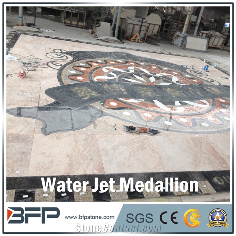 Marble Water Jet Medallion, Marble Water Jet Pattern, Square Medallion for Background Wall