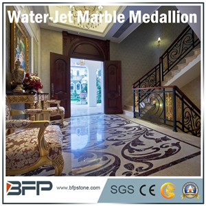 Multicolor Marble Water Jet Medallion or Irregular Pattern for Hotel Hall and Lobby