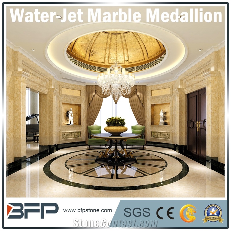 Multicolor Marble Water Jet Medallion or Round Pattern for Hotel Hall and Lobby