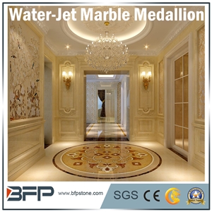 Multicolor Marble Water Jet Medallion or Round Pattern for Hotel Hall and Lobby