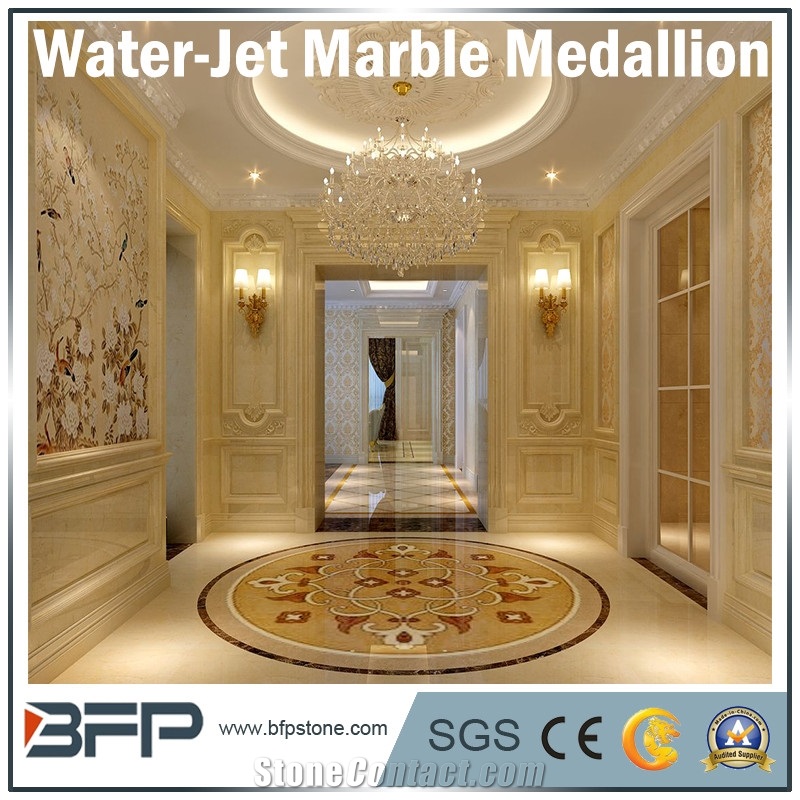 Multicolor Marble Water Jet Medallion or Roundpattern for Living Room and Hall