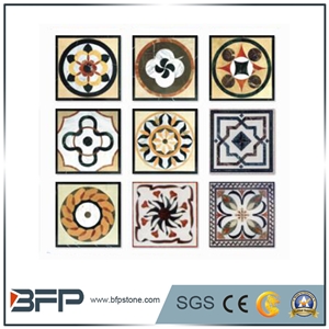 Multicolor Marble Water Jet Medallion or Roundpattern for Living Room and Hall