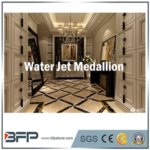 Multicolor Marble Water Jet Medallion or Water Jet Pattern for Hall and Living Room