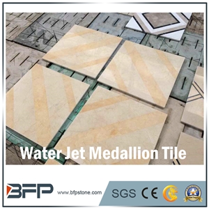 Multicolor Marble Water Jet Medallion Tile or Water Jet Pattern for Floor Tile and Wall Cladding
