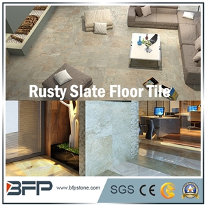 Natural Flat Surface,Yellow Slate Stone,Slate Wall Covering,Slate Flooring Covering