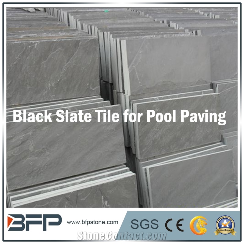 Natural Grey Slate Tiles for Swimming Pool Coping/Paving