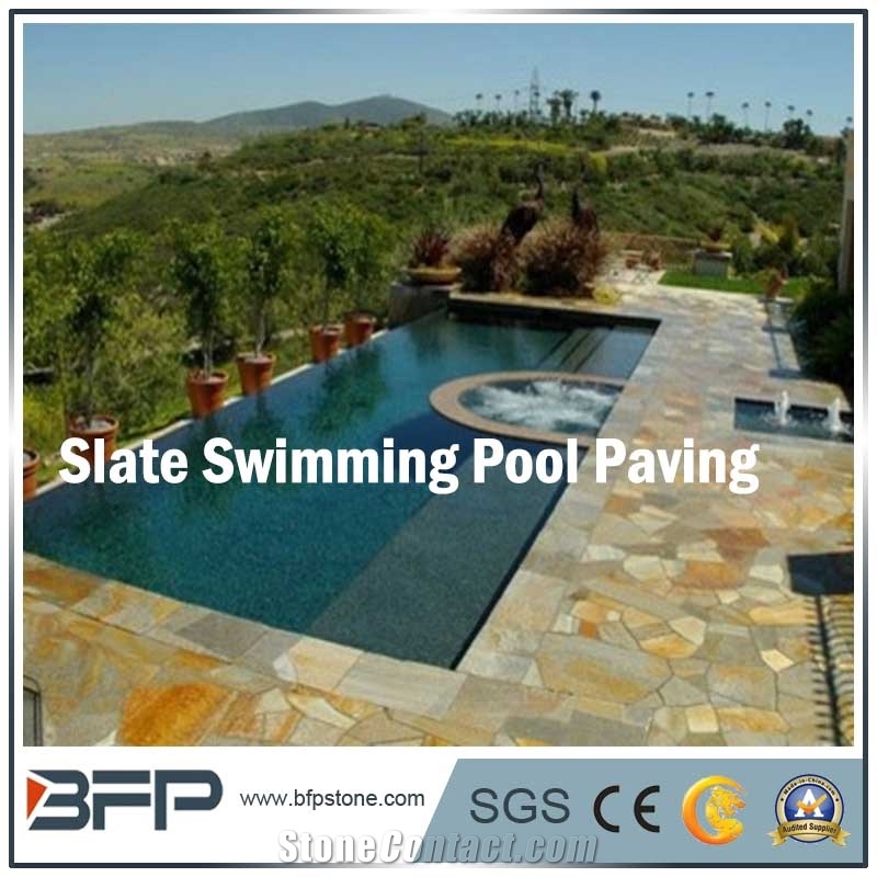Natural Slate Tiles with Different Dimension for Swimming Pool Coping/Swimming Surrounding