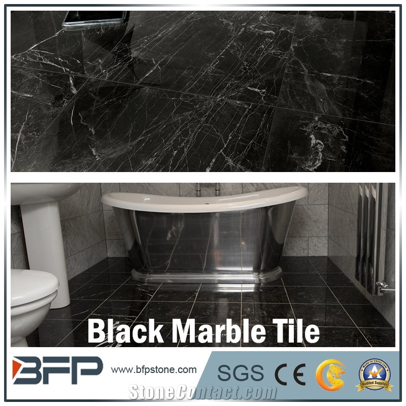 Nero Marquina Marble Tiles & Slabs, Black Marble Stone, Marble Skirting, Marble Wall Tiles