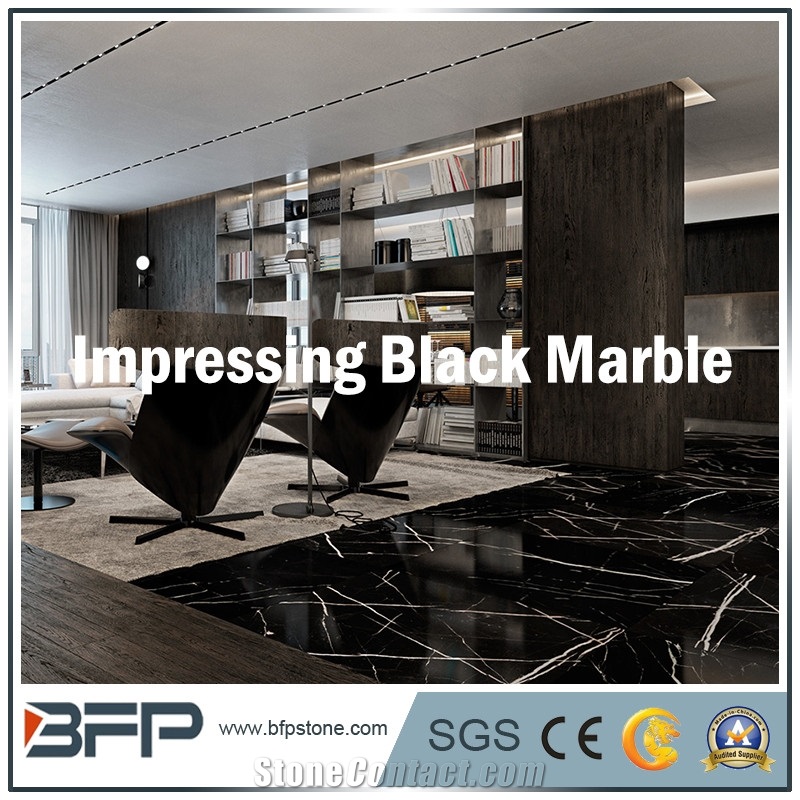 Nero Marquina Marble Tiles & Slabs, Black Marble Stone, Marble Skirting, Marble Wall Tiles