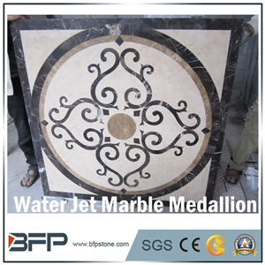 Round Marble Water Jet Medallion or Water Jet Pattern for Flooring and Wall Tile