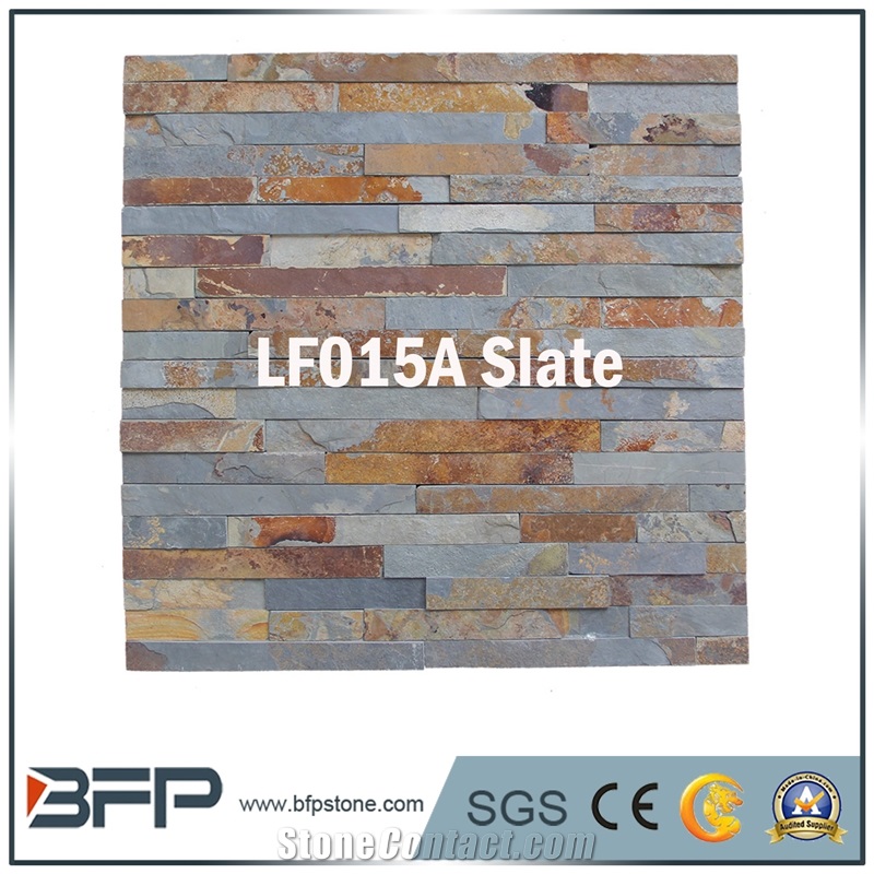 Rusty Slate Culture Stone, Rusty Slate Ledge Stone, Rusty Slate Stacked Stone, Split Face Cultured Stone for Feature Wall