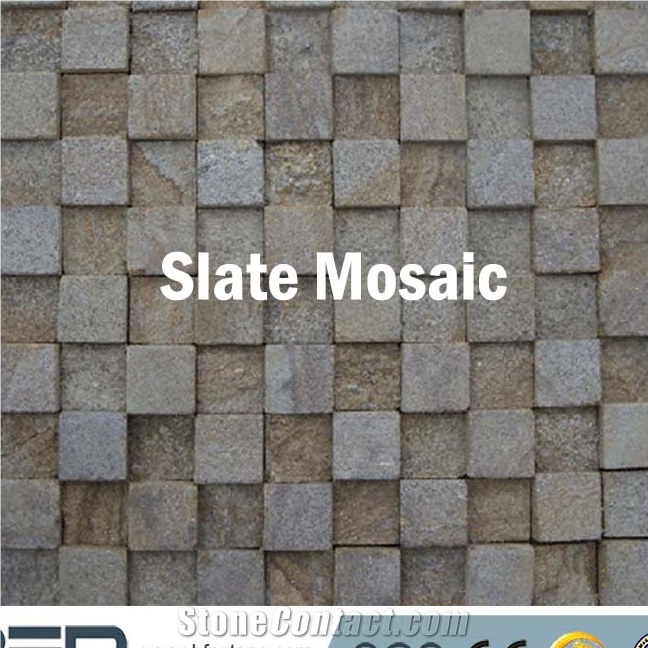 Slate Mosaic, Hot Sale Slate Pattern, Slate Mosaic with Aquare Shape