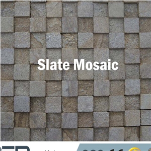 Slate Mosaic, Hot Sale Slate Pattern, Slate Mosaic with Aquare Shape