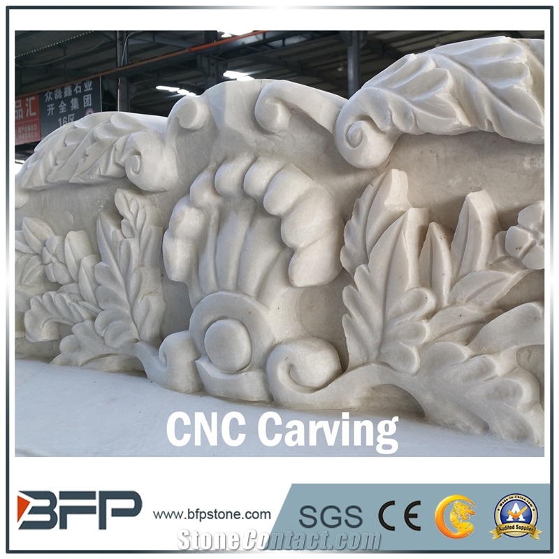 White Marble Cnn Sculpture, Cnc Carving Pattern