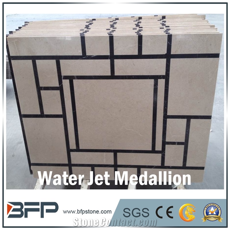 White Marble Medallion, Marble Water Jet Medallion, Marble Water Jet Pattern, Square Medallion, Floor Medallion, Wall Medallion for Floor Covering and Wall Cladding