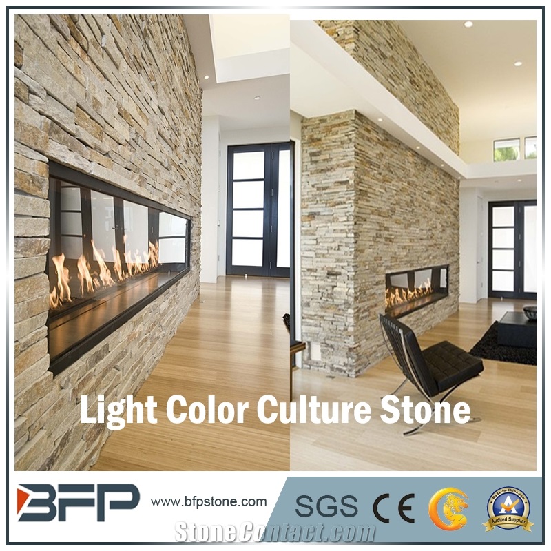 White Quartzite Culture Stone, Quartzite Ledge Stone, Light Color Quartzite Stacked Stone, Split Face Cultured Stone for Feature Wall