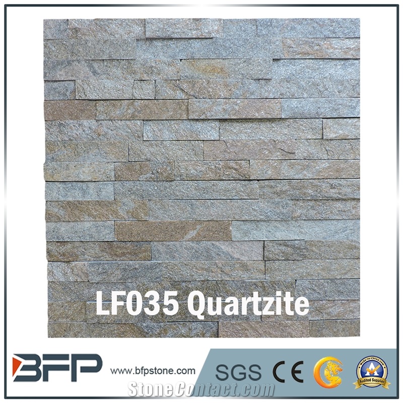 White Quartzite Culture Stone, Quartzite Ledge Stone, Light Color Quartzite Stacked Stone, Split Face Cultured Stone for Feature Wall