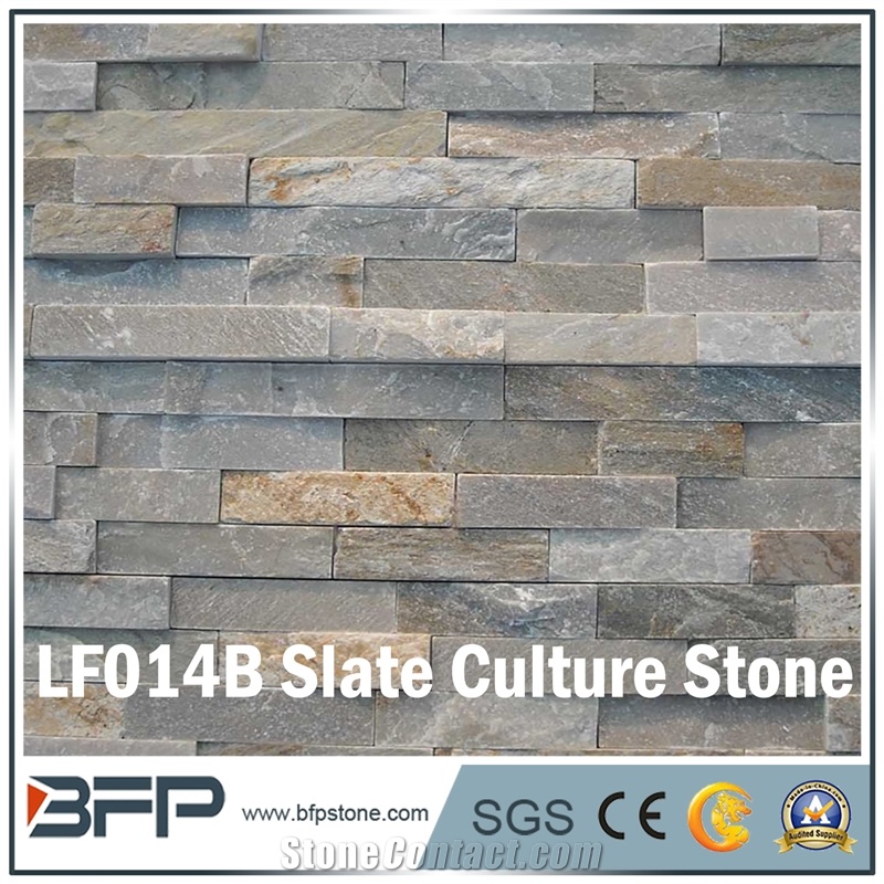 White Slate Culture Stone, Grey Ledge Stone, Slate Stacked Stone, Split Face Cultured Stone for Feature Wall