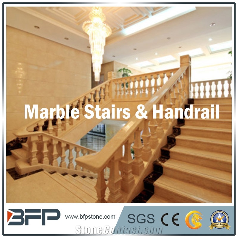 Yellow Marble Step & Riser & Tread for Interior Design