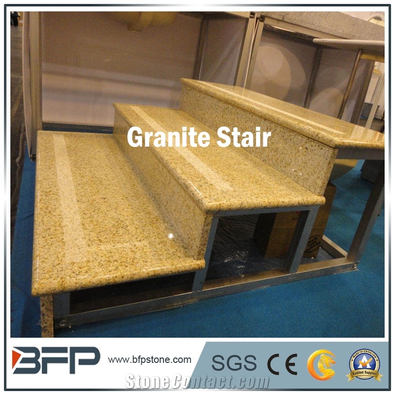 Yellow & Rusty Granite Step, Granite Riser, Granite Tread for Building Material