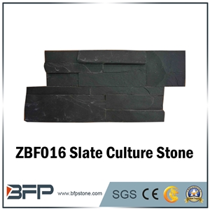 Z Shape Black Slate Culture Stone, Green Slate Ledge Stone, Mix Color Stacked Stone, Split Face Cultured Stone for Stone Wall Decor
